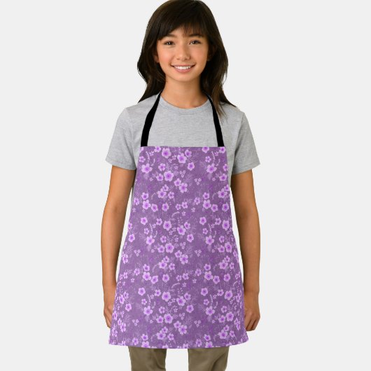 Cute small purple floral summer pattern schürze (Insitu)