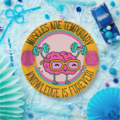 Cute Smart Pink Brain Knowledge Is Forever  Pappteller (Party)