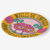 Cute Smart Pink Brain Knowledge Is Forever  Pappteller (Schrägansicht)