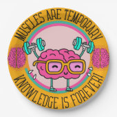 Cute Smart Pink Brain Knowledge Is Forever  Pappteller (Vorderseite)