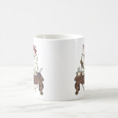 Cute Smart Teacher Writing Calligraphy Coffee Cat Kaffeetasse (Mittel)