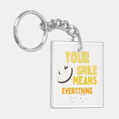 Cute Smile Face & Positive Quote Double-Sided Acry Schlüsselanhänger (Vorderseite links)