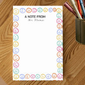 Cute Smile faces a Note from Teacher  Post-it Klebezettel