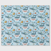 Cute Smile Shark Boy Party Gifts Seamless Pattern Geschenkpapier (Flach)