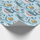 Cute Smile Shark Boy Party Gifts Seamless Pattern Geschenkpapier (Ecke)