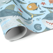 Cute Smile Shark Boy Party Gifts Seamless Pattern Geschenkpapier (Rolleneckpunkt)