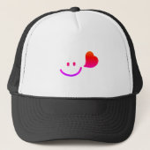 Cute Smiley Face Heart Trucker Hat Truckerkappe (Vorderseite)
