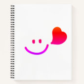 Cute Smiley Face with Heart – Minimalist Happy Vib Notizblock (Vorderseite)