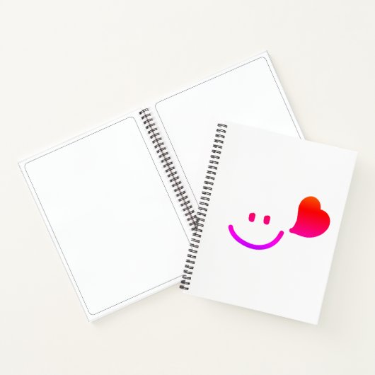 Cute Smiley Face with Heart – Minimalist Happy Vib Notizblock (Innenseite)