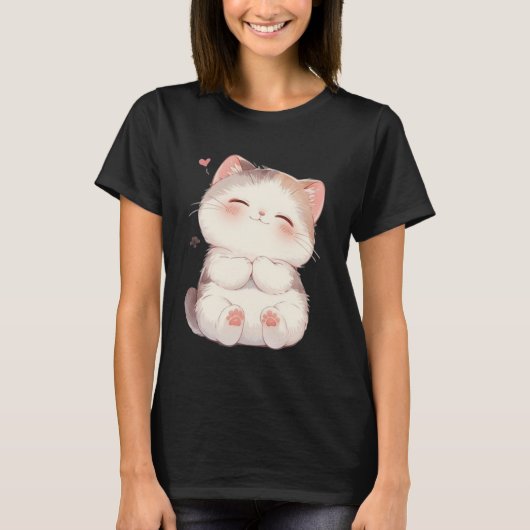 Cute Smiling Cat T-Shirt (Vorderseite)