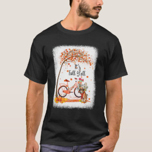 Cute Smiling Chihuahua It's Fall Y'all Autumn Mapl T-Shirt