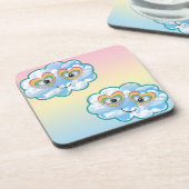 Cute Smiling Cloud Hard plastic coaster Getränkeuntersetzer (Linke Seite)