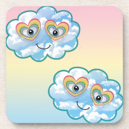 Cute Smiling Cloud Hard plastic coaster Getränkeuntersetzer