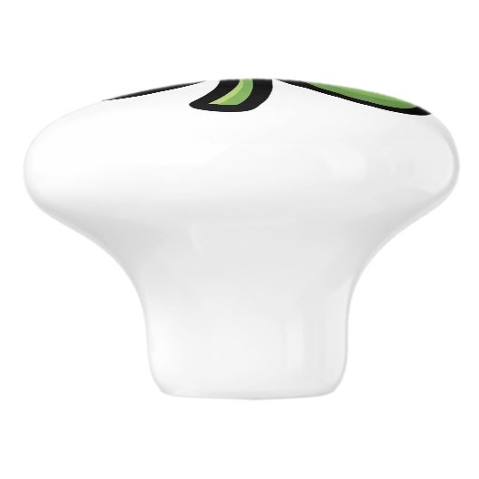 Cute Smiling Clover Keramikknauf (Seitenansicht)