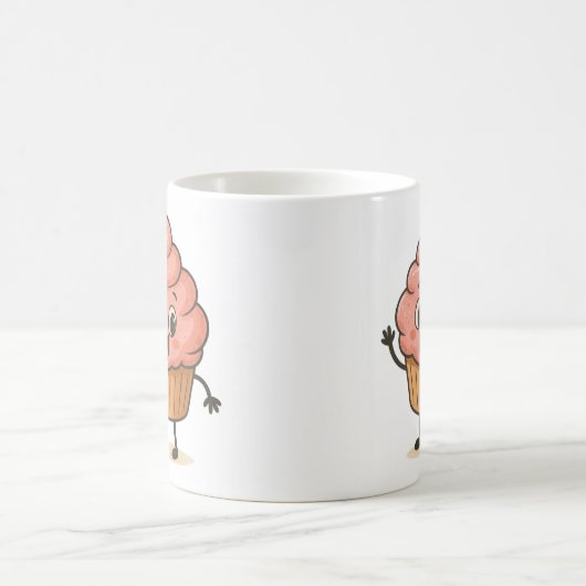 Cute Smiling Cupcake Mug  Kaffeetasse (Mittel)