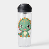 Cute Smiling Dinosaur Kids Water Bottle Trinkflasche (Rückseite)