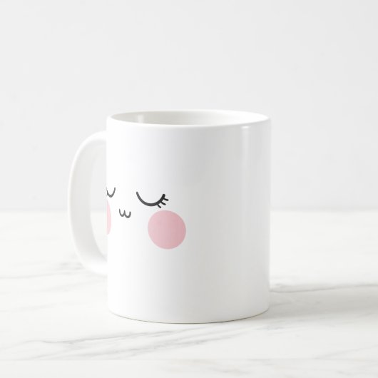 Cute Smiling Face Mug  Modern Aesthetic Kaffeetasse (Vorderseite Links)