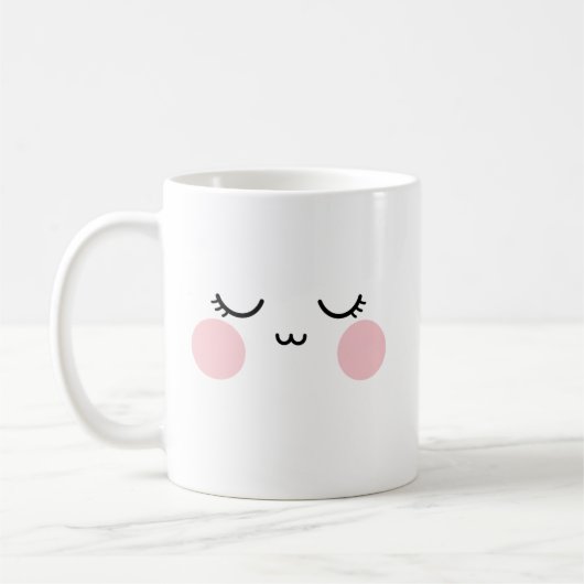 Cute Smiling Face Mug  Modern Aesthetic Kaffeetasse (Links)