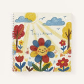 Cute Smiling Flower Kids Sketchbook Notizblock (Vorderseite)