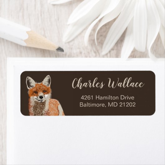 Cute Smiling Fox Custom Return Address (Insitu)