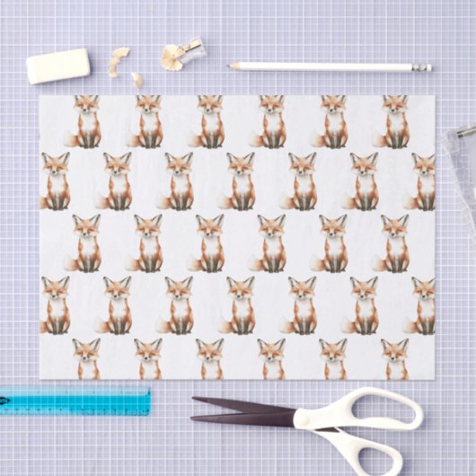 Cute Smiling Foxes Birthday Seidenpapier (Handwerk)