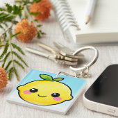 Cute Smiling Lemon Keychain Schlüsselanhänger (Vorderseite rechts)