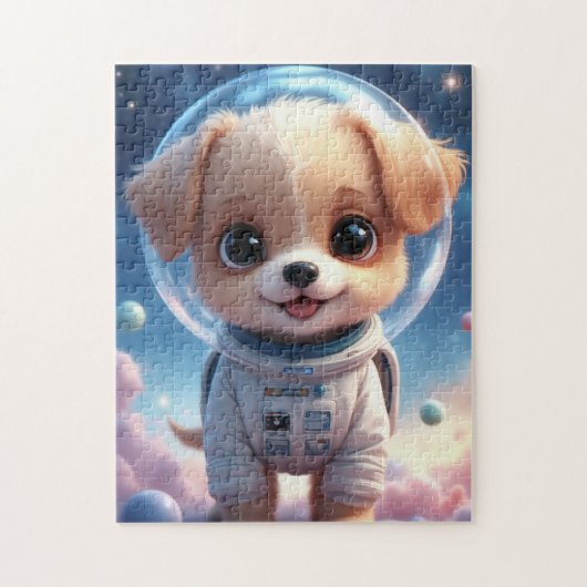 Cute Smiling Puppy Astronaut Jigsaw Puzzle (Vertikal)