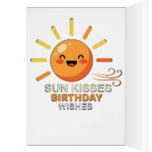 Cute Smiling Sun Birthday Greeting Card - Sun Kiss (Innen (Links))