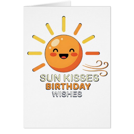 Cute Smiling Sun Birthday Greeting Card - Sun Kiss (Vorne)