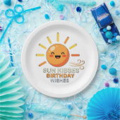 Cute Smiling Sun Birthday Party Paper Plates Pappteller (Party)