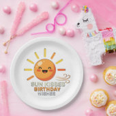Cute Smiling Sun Birthday Party Paper Plates Pappteller (Party)