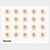 Cute Smiling Sun Birthday Stickers - Sun Kisses Wi (Blatt)