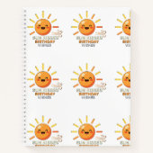 Cute Smiling Sun Birthday Wishes Lined Spiral Note Notizblock (Vorderseite)
