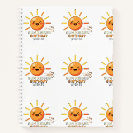 Cute Smiling Sun Birthday Wishes Lined Spiral Note Notizblock
