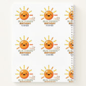 Cute Smiling Sun Birthday Wishes Lined Spiral Note Notizblock (Rückseite)