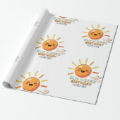 Cute Smiling Sun Birthday Wishes Wrapping Paper Geschenkpapier (Ungerollt)
