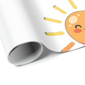 Cute Smiling Sun Birthday Wishes Wrapping Paper Geschenkpapier (Rolleneckpunkt)