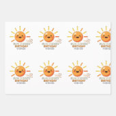 Cute Smiling Sun Birthday Wishes Wrapping Paper  Geschenkpapier Set (Vorderseite 2)