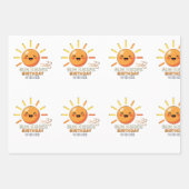 Cute Smiling Sun Birthday Wishes Wrapping Paper  Geschenkpapier Set (Vorderseite)