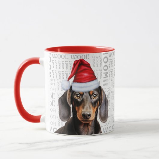 Cute Smooth Dachshund Lover Christmas Holiday Tasse (Links)