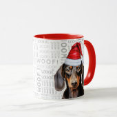 Cute Smooth Dachshund Lover Christmas Holiday Tasse (VorderseiteRechts)