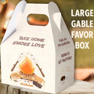 Cute S'more Campfire 1. Geburtstag Großes Gabel Geschenkschachtel