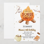 Cute Smores bonfire Birthday invitation Einladung (Vorne/Hinten)