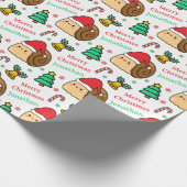 Cute Snail Christmas Tree Holidays Geschenkpapier (Ecke)