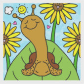 Cute Snail Summer Sunflower Garden Chat  Aufkleber (Vorderseite)