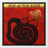 Cute Snake Chinesisch Neujahr Zodiac Birthday SqWC Fensteraufkleber (Blatt)