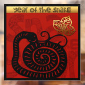 Cute Snake Chinesisch Neujahr Zodiac Birthday SqWC Fensteraufkleber (Blatt 2)