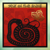 Cute Snake Chinesisch Neujahr Zodiac Birthday SqWC Fensteraufkleber (Blatt 3)