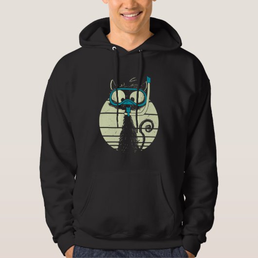Cute Snorkel Cat Diver Cat Diving Goggles Hoodie (Vorderseite)