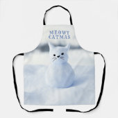 Cute Snow Cat Meowy Catmas Christmas Kitchen Apron Schürze (Vorderseite)